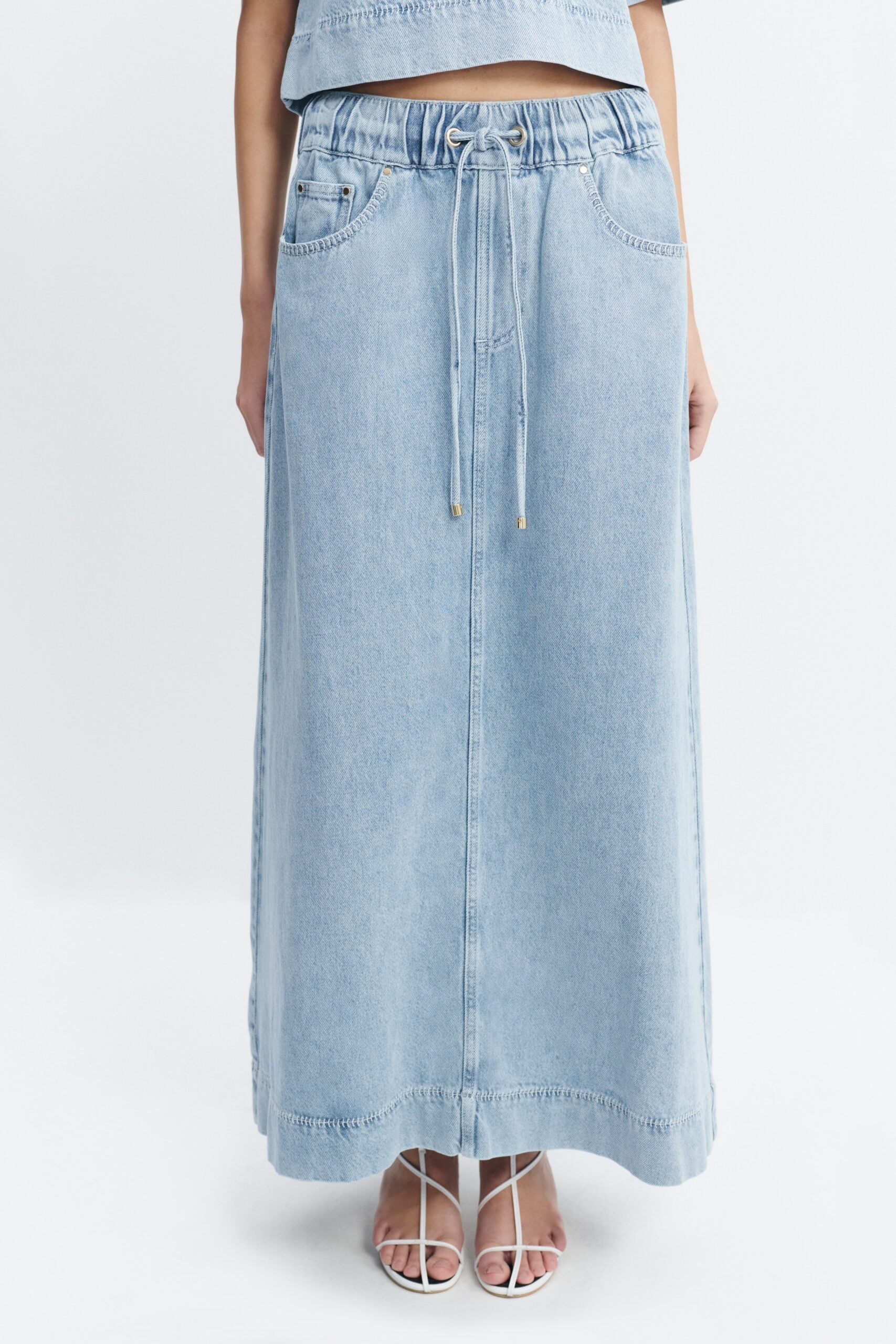 Aje Margot Denim Maxi Skirt - Image 3