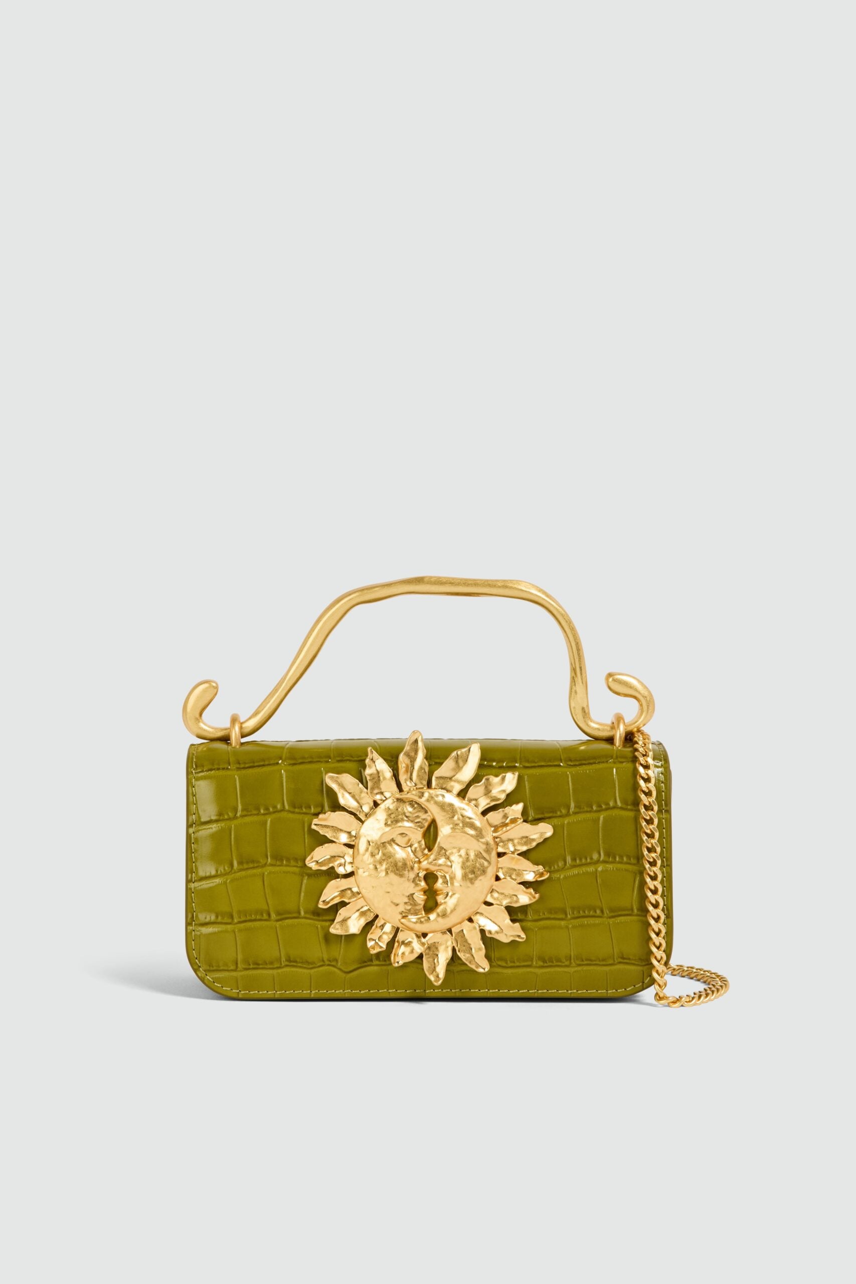 Aje Luna Mini Croc Emboss Clutch - Image 1