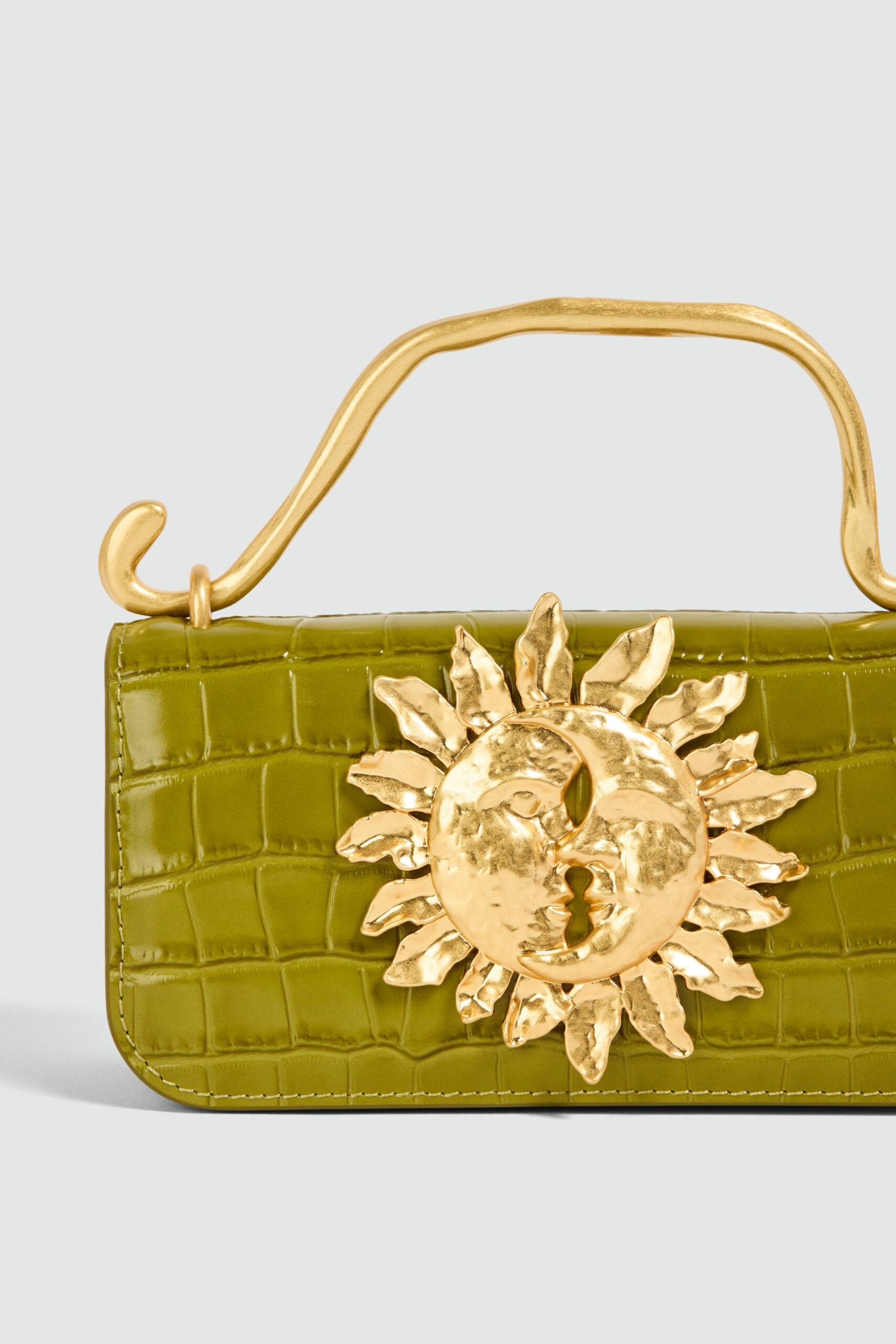 MNAJE200926190225031_2 Aje Luna Mini Croc Emboss Clutch - Image 2