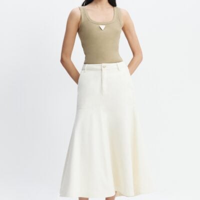 Aje Elsie Denim Midi Skirt - Image 1