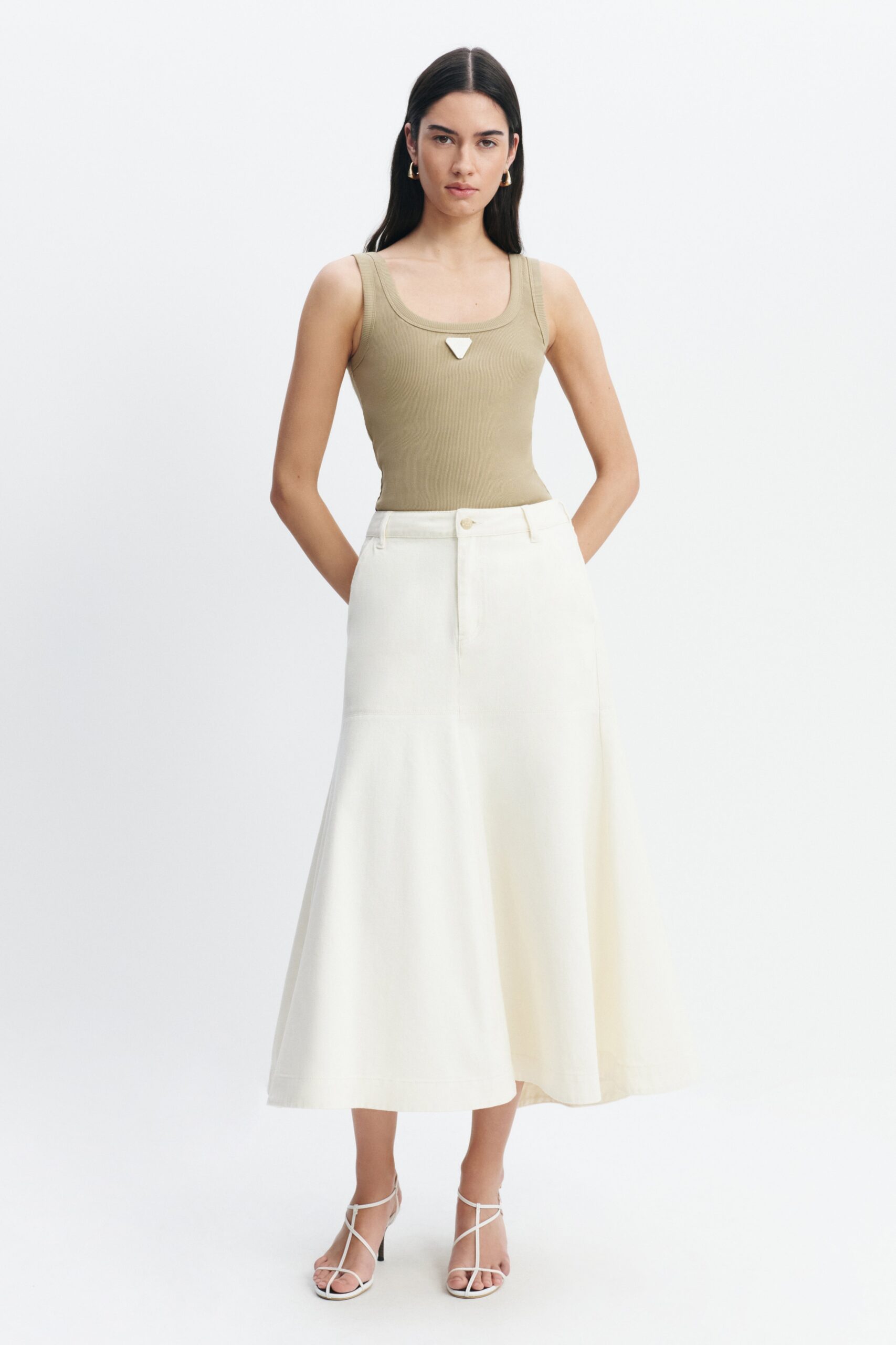 Aje Elsie Denim Midi Skirt - Image 1