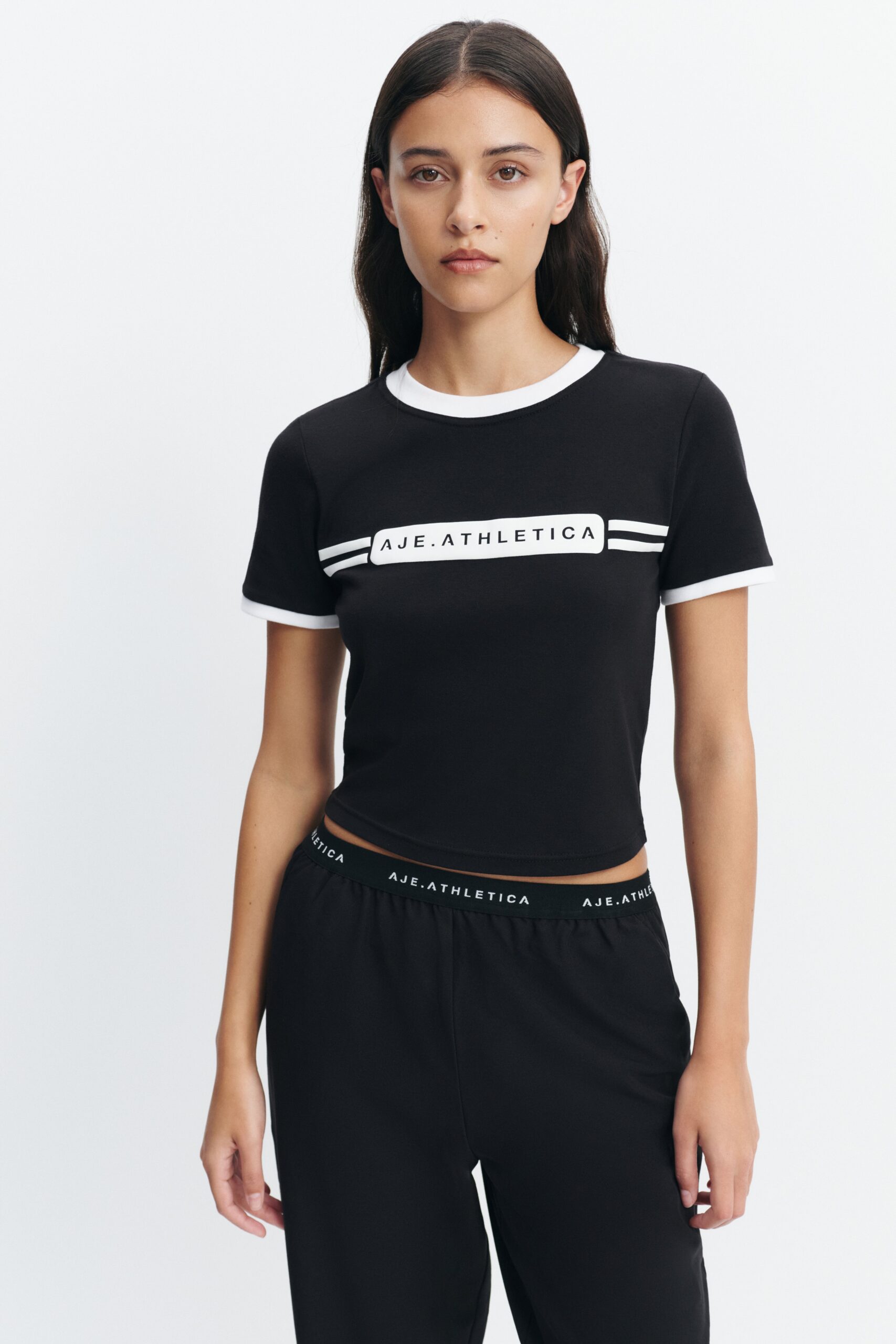 Aje Contrast Logo Baby Tee - Image 1