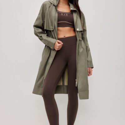 Aje Drawcord Hooded Trench Coat - Image 1