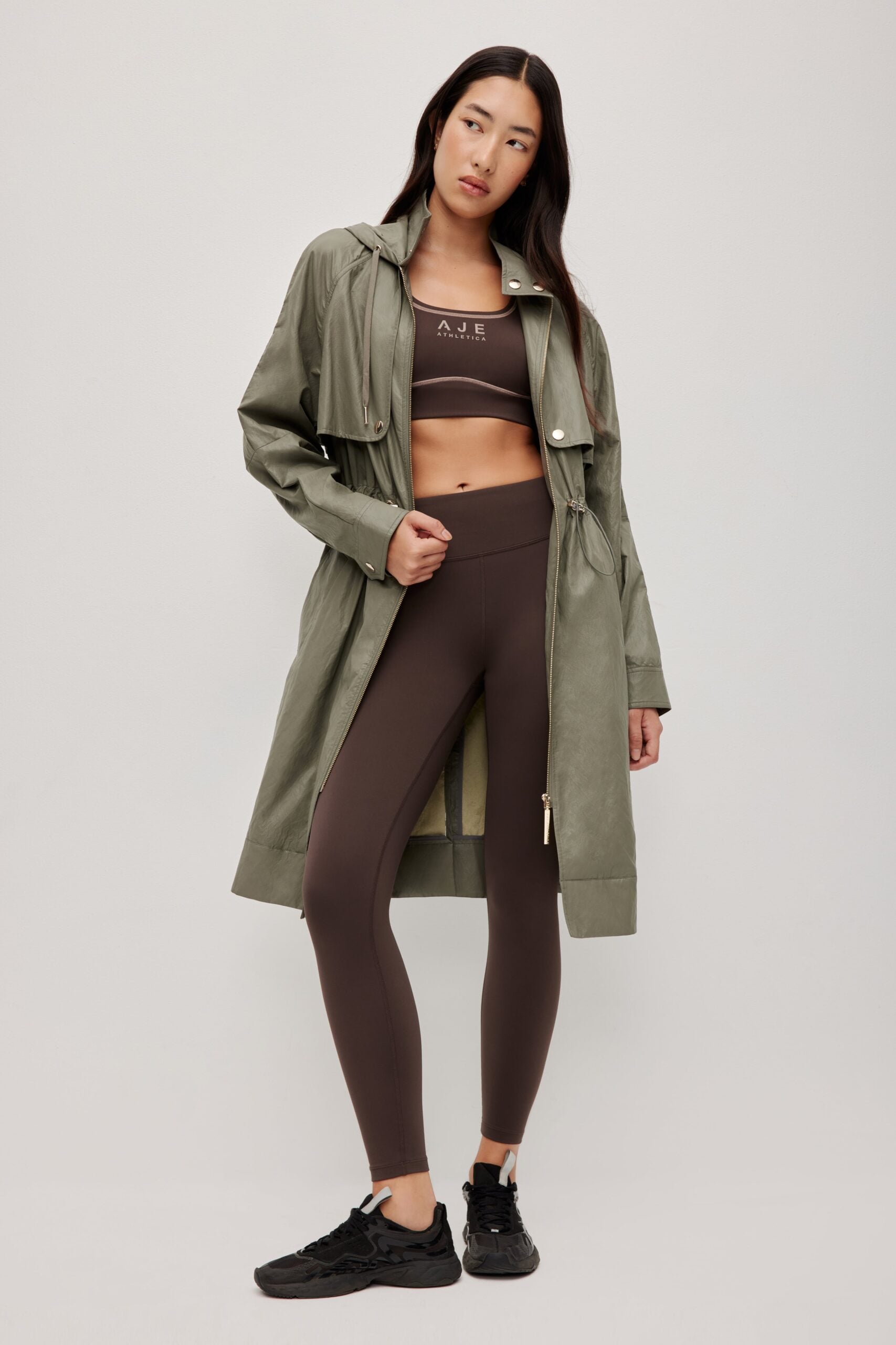 Aje Drawcord Hooded Trench Coat - Image 1
