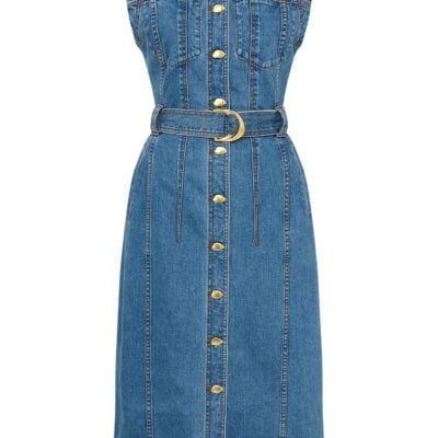 Aje Darcie Denim Midi Dress - Image 2