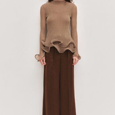 Aje Ciela Ruffle Knit Top - Image 1
