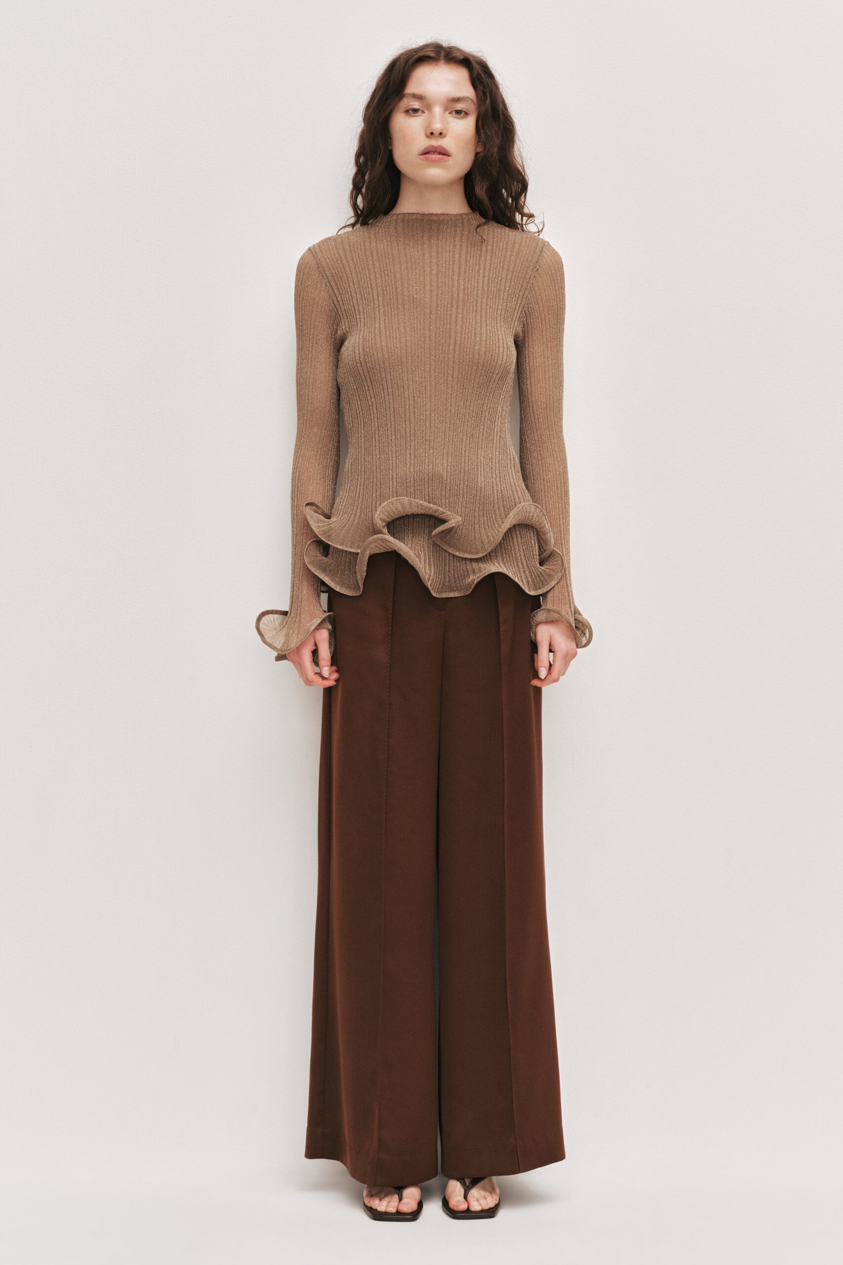 Aje Ciela Ruffle Knit Top - Image 1