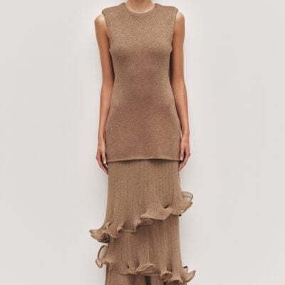 Aje Ciela Ruffle Knit Maxi Dress - Image 1