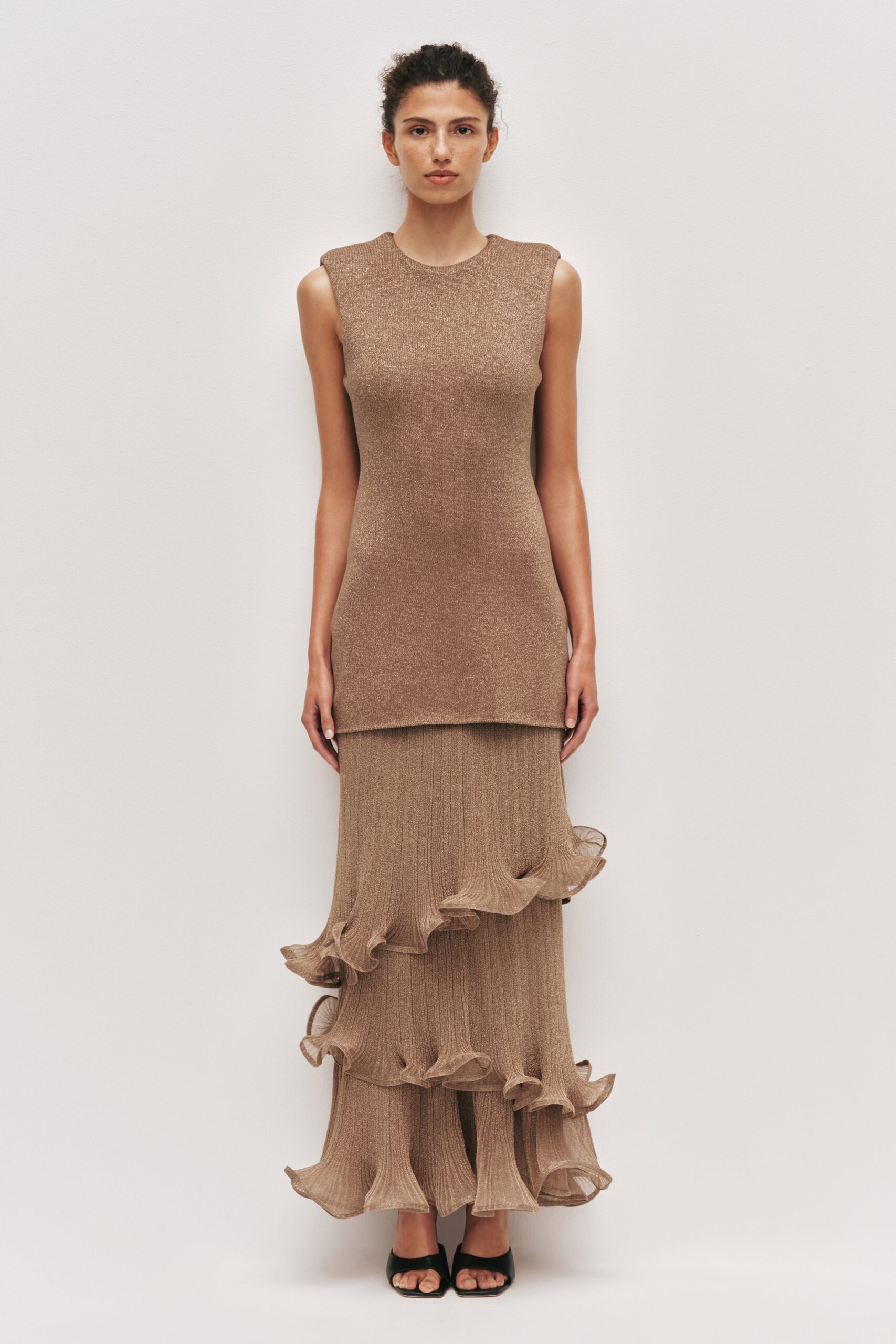 Aje Ciela Ruffle Knit Maxi Dress - Image 1
