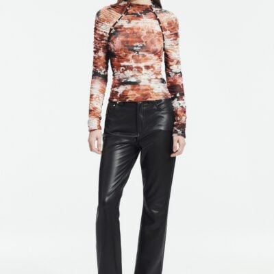 Aje Carline Gathered Mesh Top - Image 1