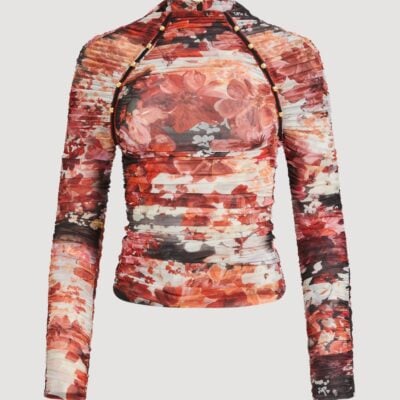 Aje Carline Gathered Mesh Top - Image 2