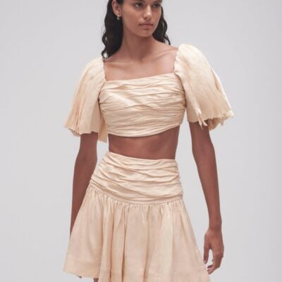 Aje Cari Ruched Crop Top - Image 1