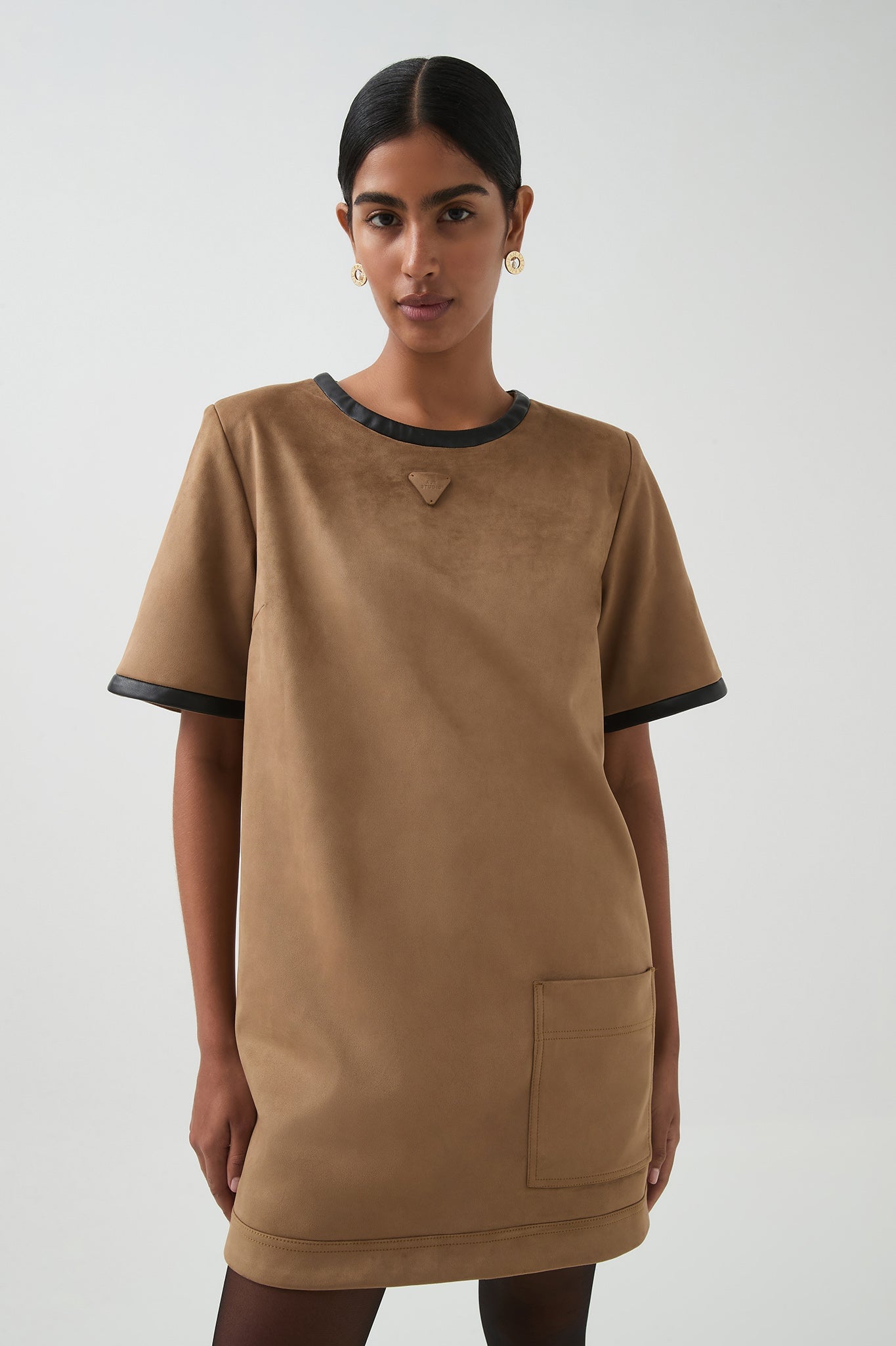 Aje Calyx Vegan Suede Dress