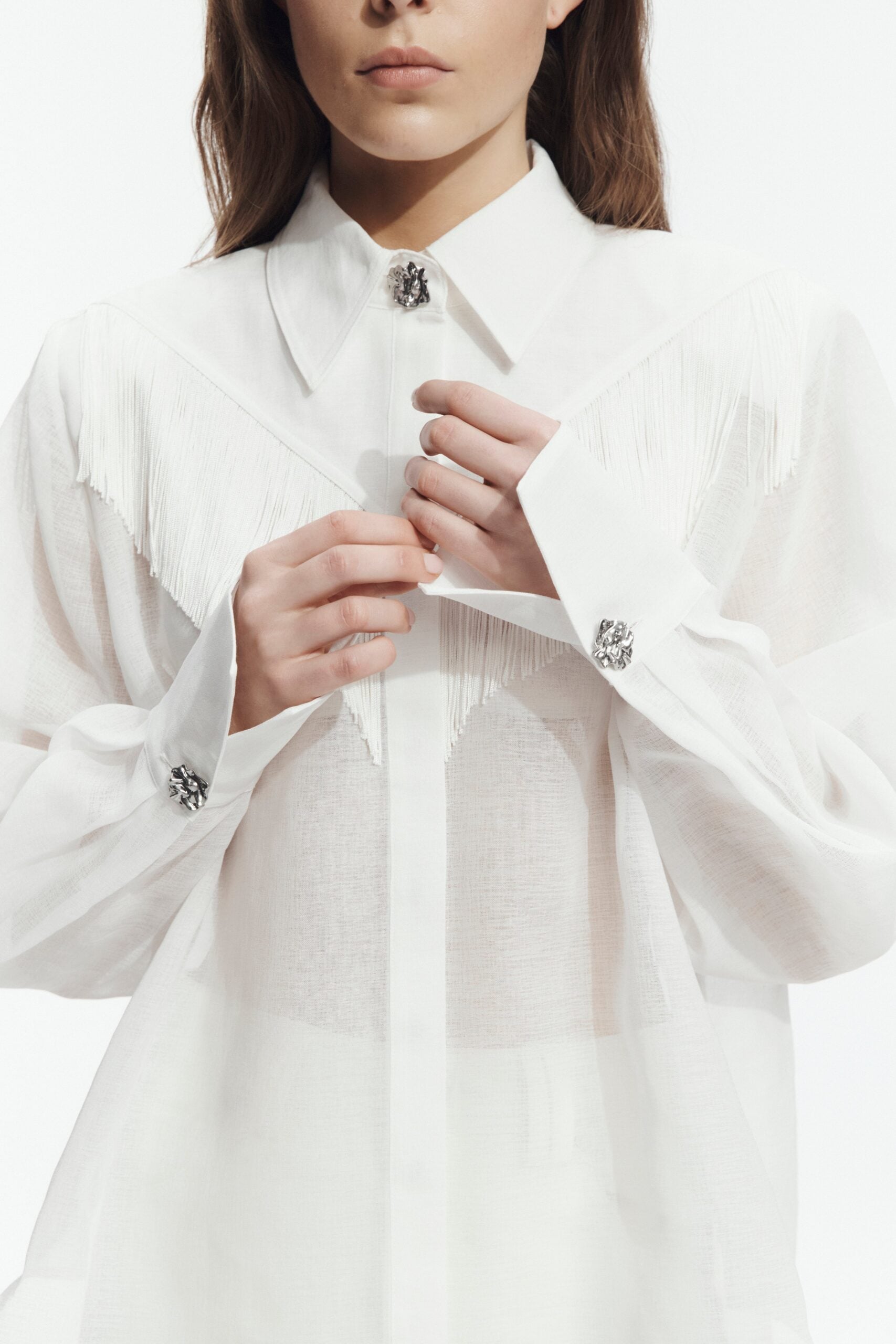 MNAJE270926190251005_2 Aje Farrow Fringe Shirt - Image 2