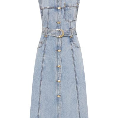 Aje Ray Denim Midi Dress - Image 2