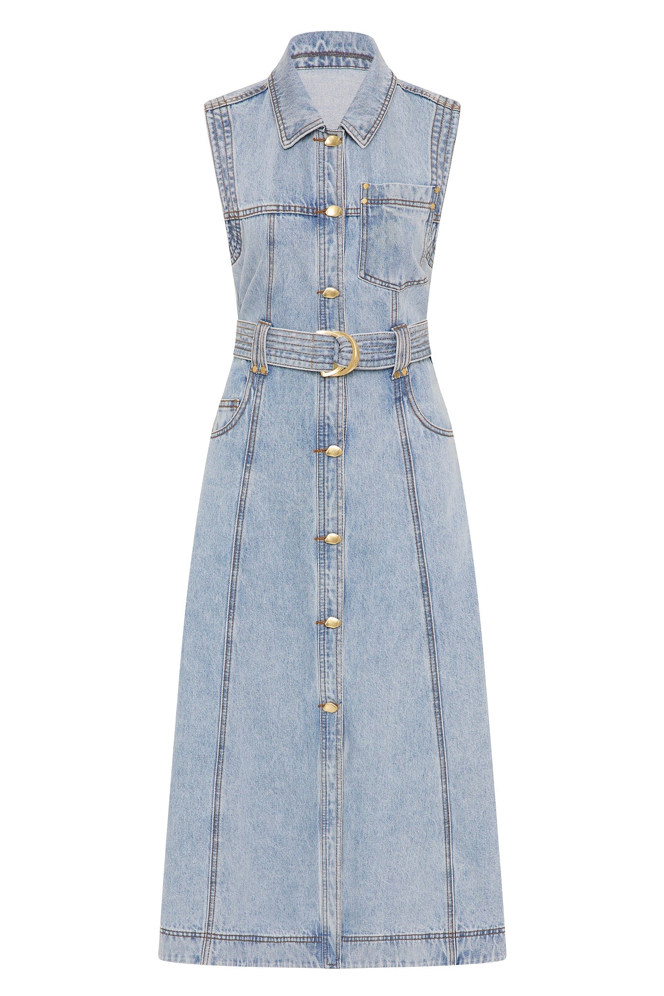 MNAJE270926190251013_2 Aje Ray Denim Midi Dress - Image 2