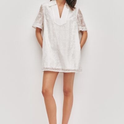 Aje Merritt Embroidered Short Sleeve Dress - Image 1