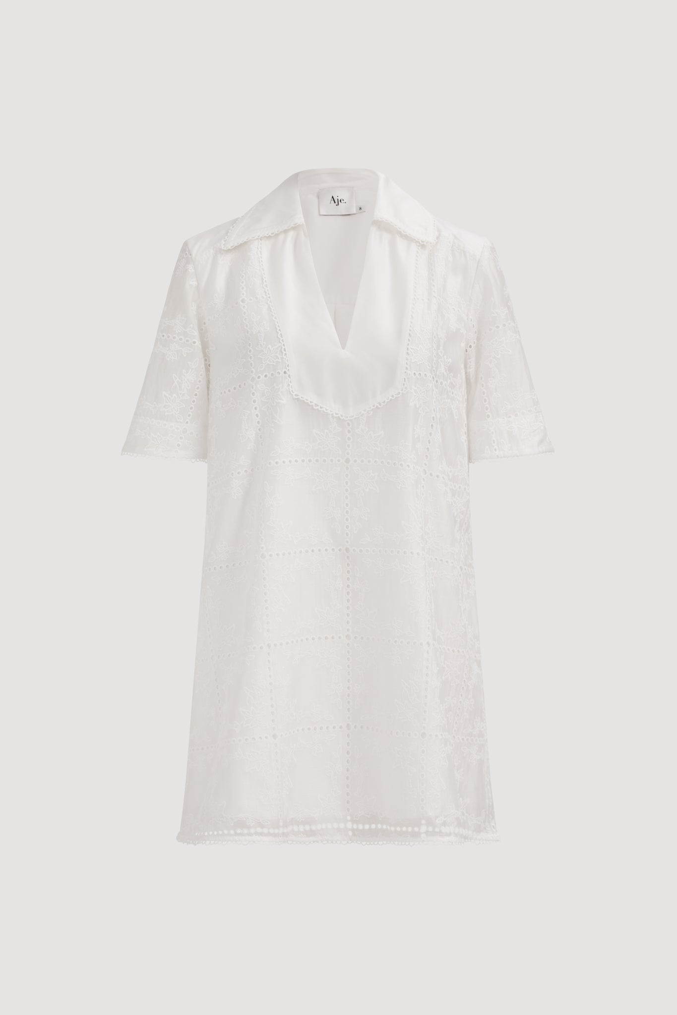 MNAJE270926190251016_2 Aje Merritt Embroidered Short Sleeve Dress - Image 2
