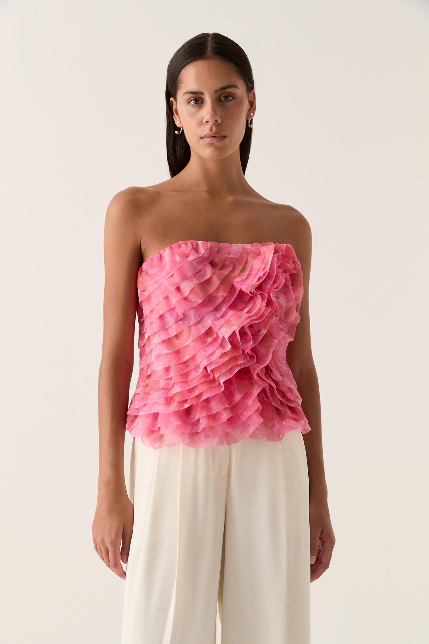MNAJE270926190251058_3 Aje Charmed Rosette Ruffle Bustier - Image 3