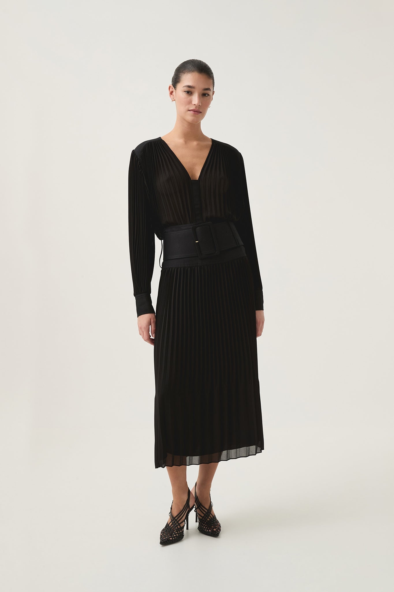Aje Cathedra Belted Midi Skirt - Image 1