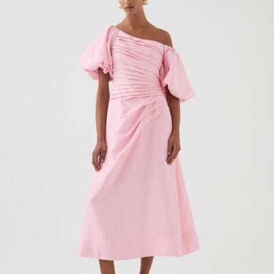Aje Cadence Ruched Midi Dress - Image 1
