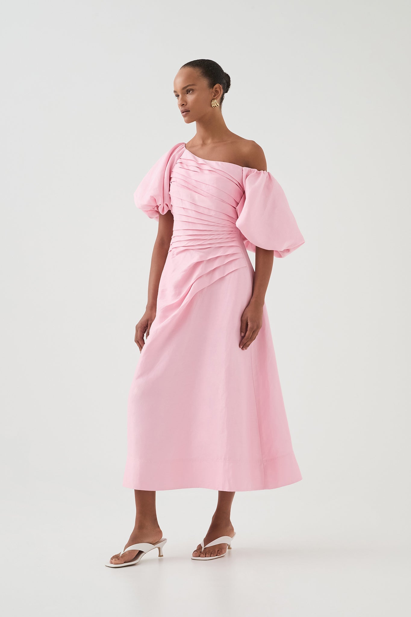 Aje Cadence Ruched Midi Dress - Image 3