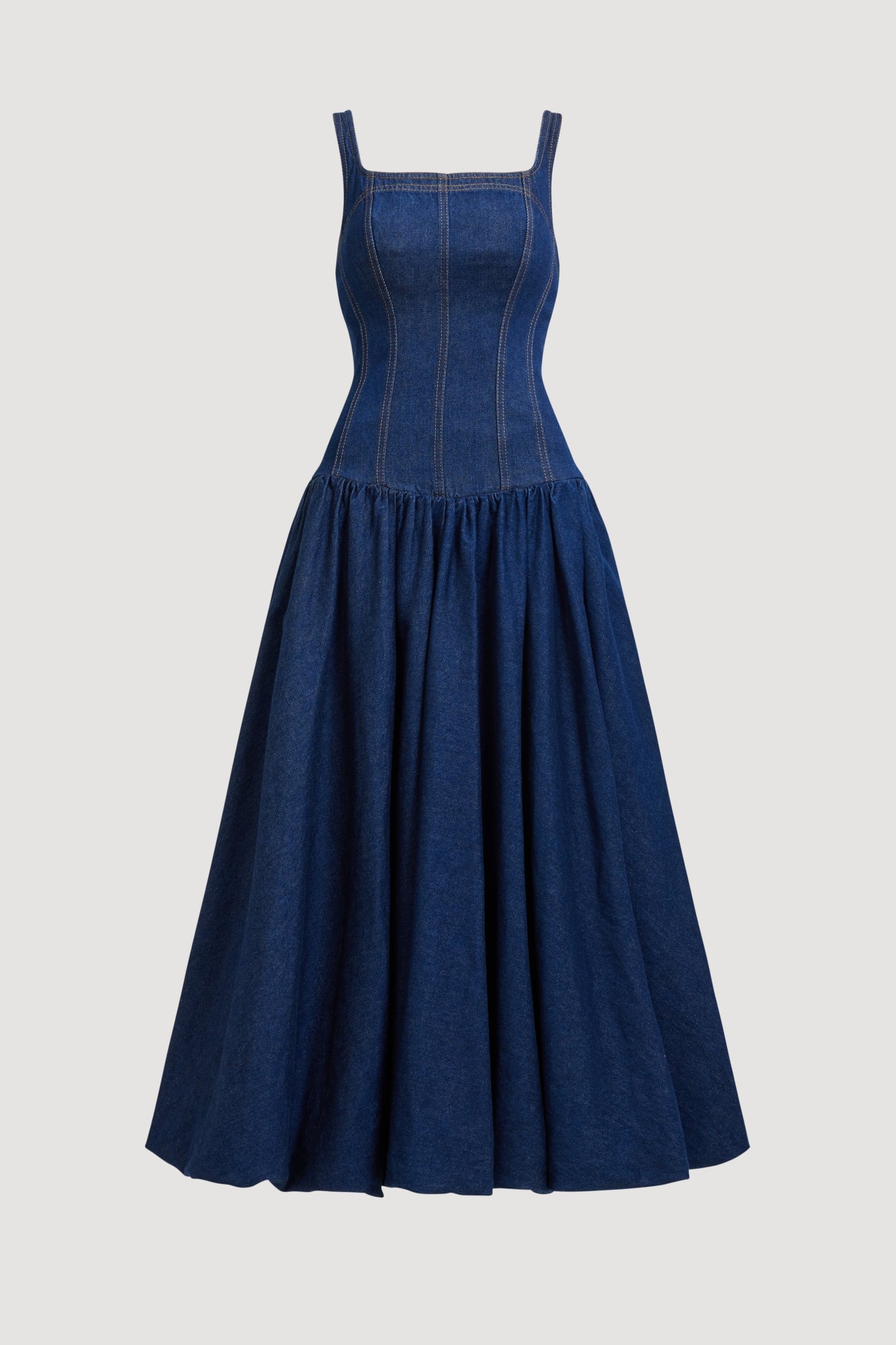 MNAJE270926190251080_2 Aje Briar Denim Midi Dress - Image 2