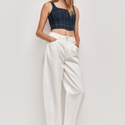 Aje Briar Denim Bustier - Image 1
