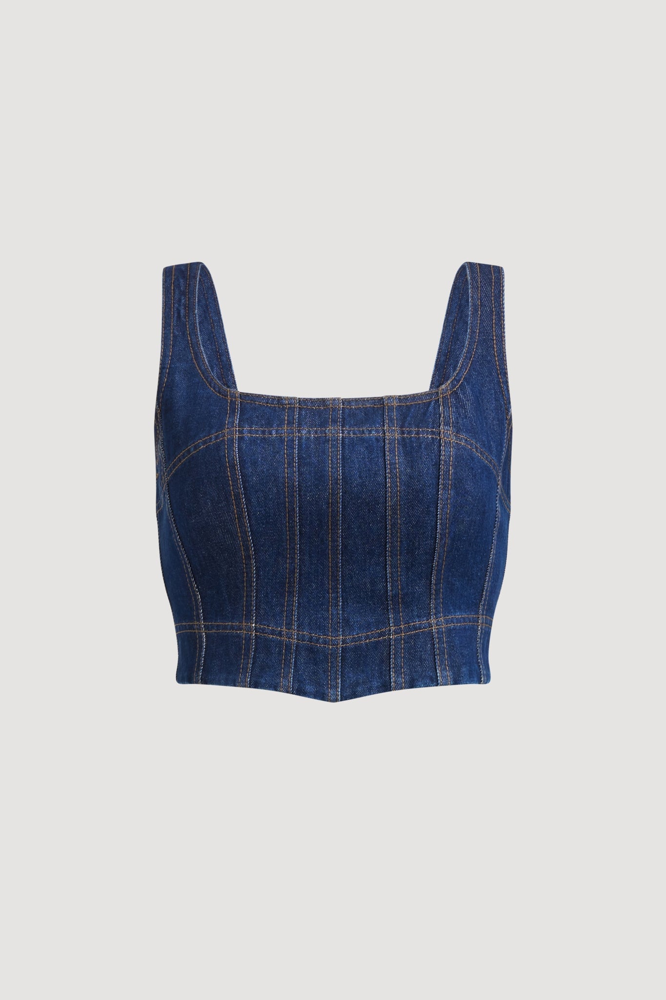 MNAJE270926190251081_2 Aje Briar Denim Bustier - Image 2