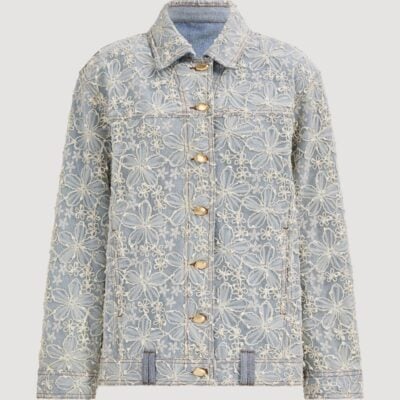 Aje Bloom Lace Denim Jacket - Image 2