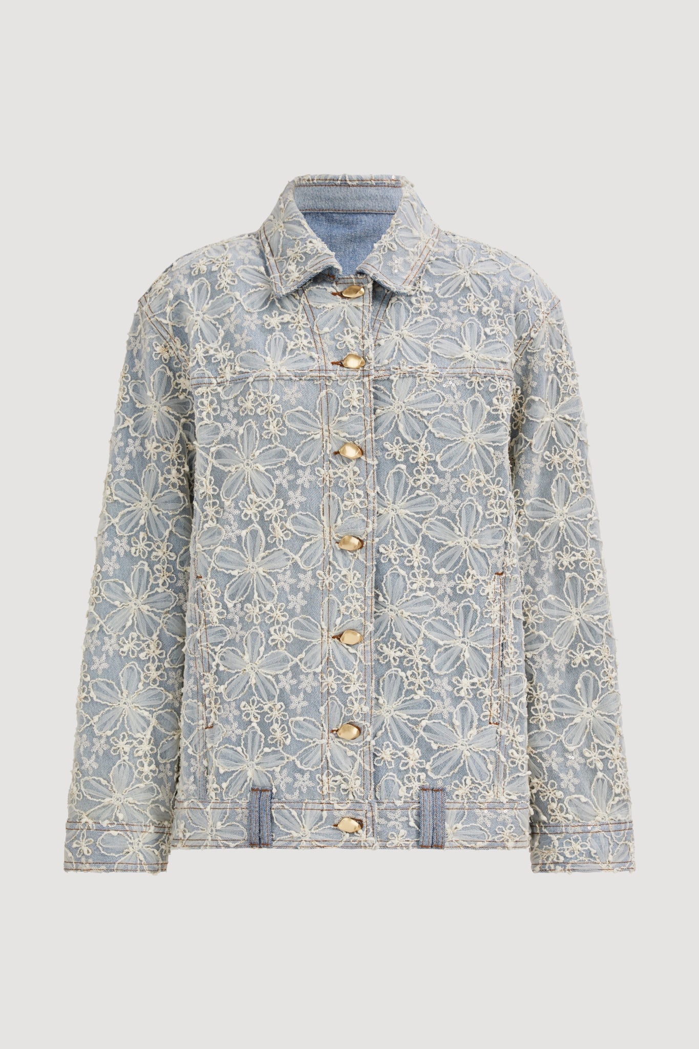 Aje Bloom Lace Denim Jacket - Image 2