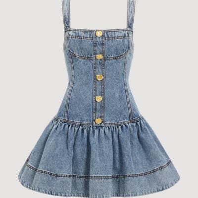 Aje Birch Denim Mini Dress - Image 2