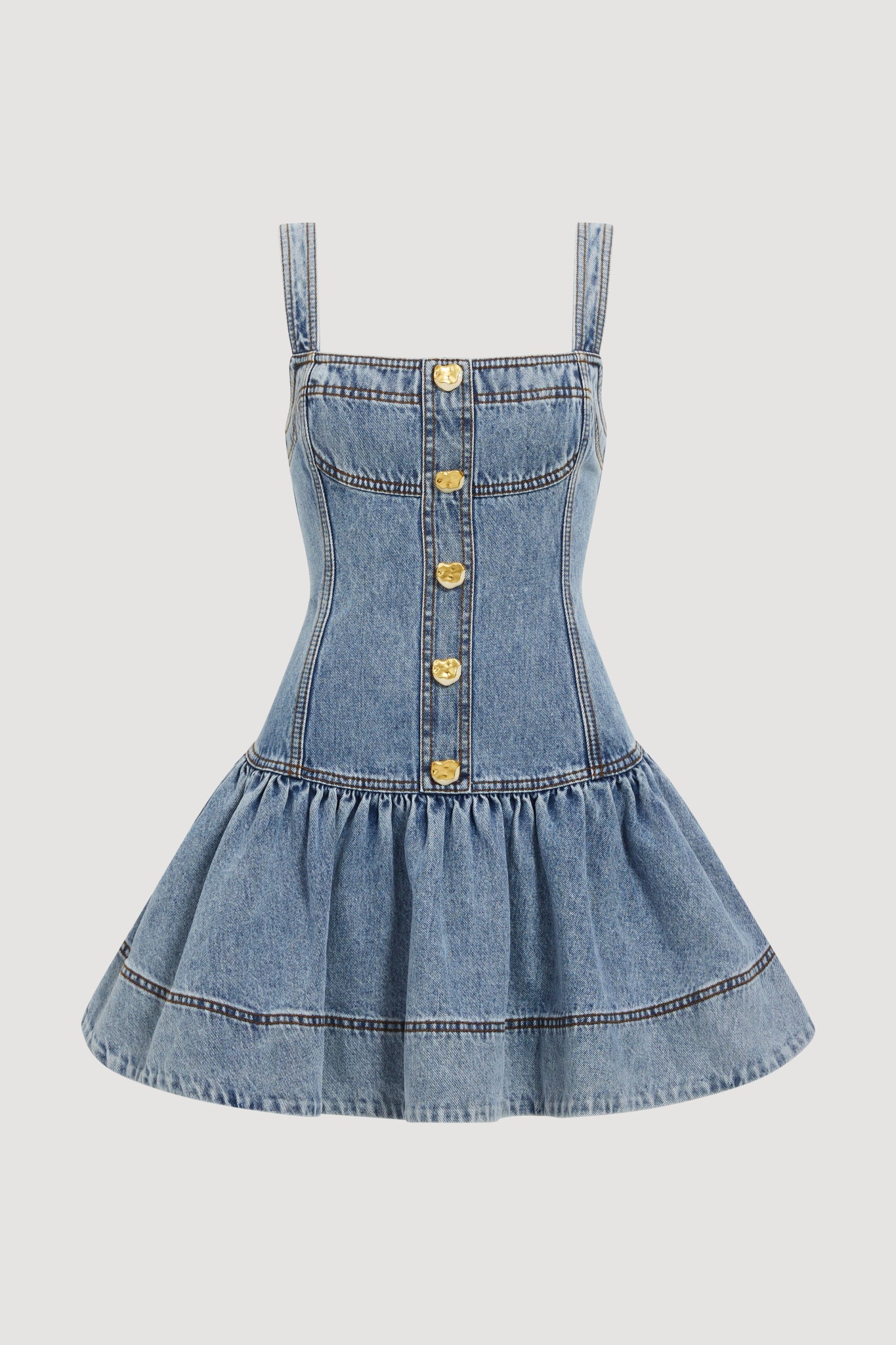 Aje Birch Denim Mini Dress - Image 2