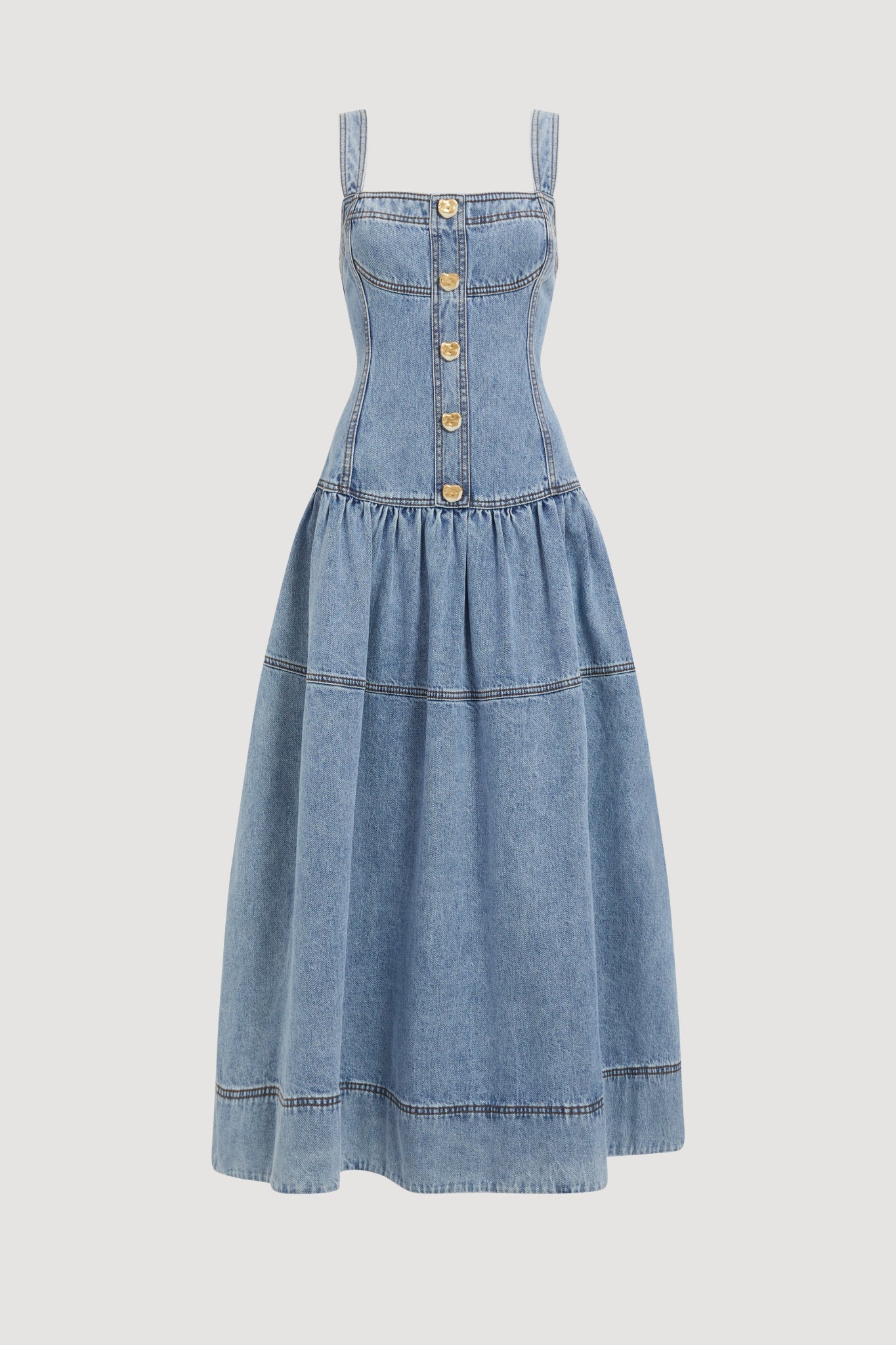 Aje Birch Denim Midi Dress - Image 2