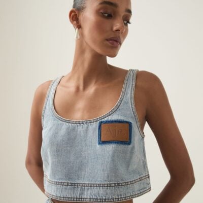 Aje Aura Denim Top - Image 1