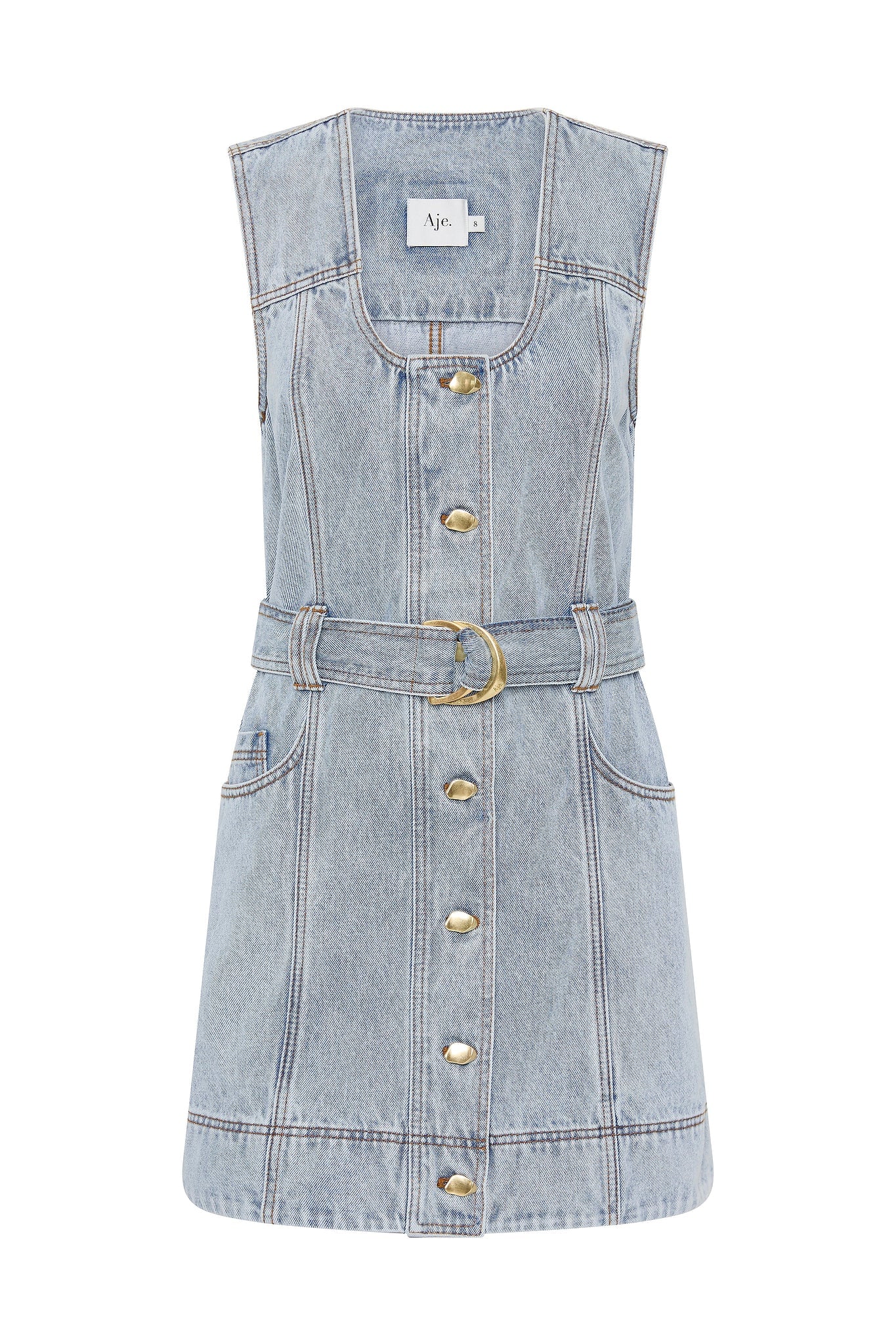 MNAJE270926190251132_2 Aje Aura Denim Mini Dress - Image 2