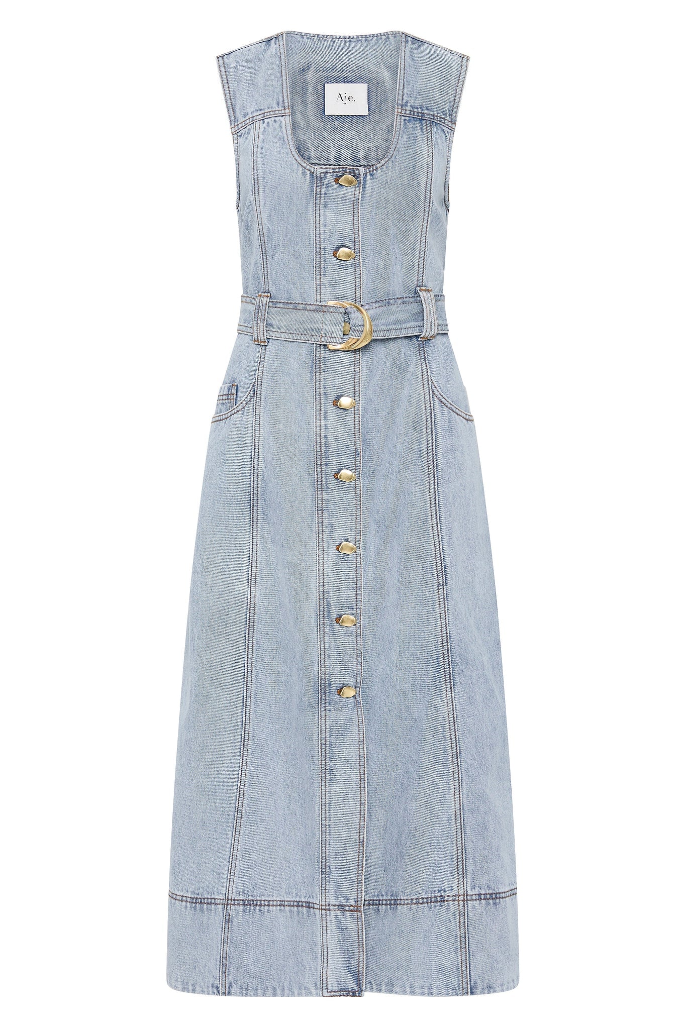 Aje Aura Denim Midi Dress - Image 2