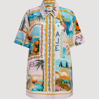 Aje Atomic Short Sleeve Silk Shirt - Image 2