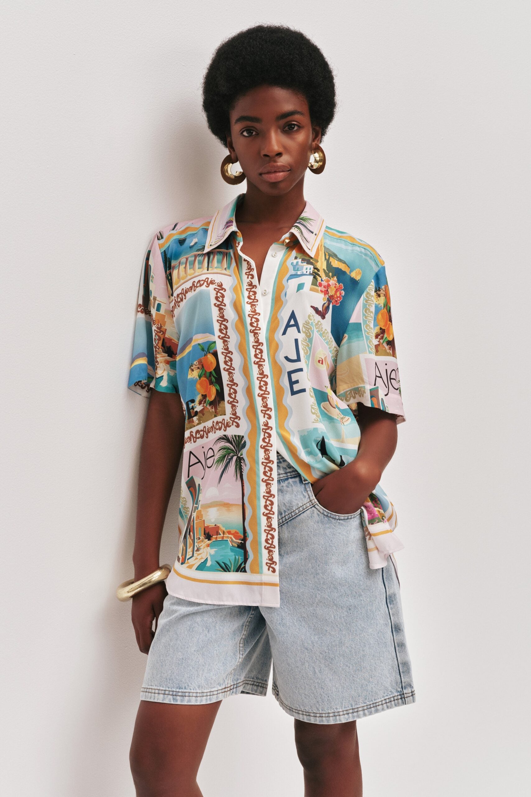Aje Atomic Short Sleeve Silk Shirt - Image 3