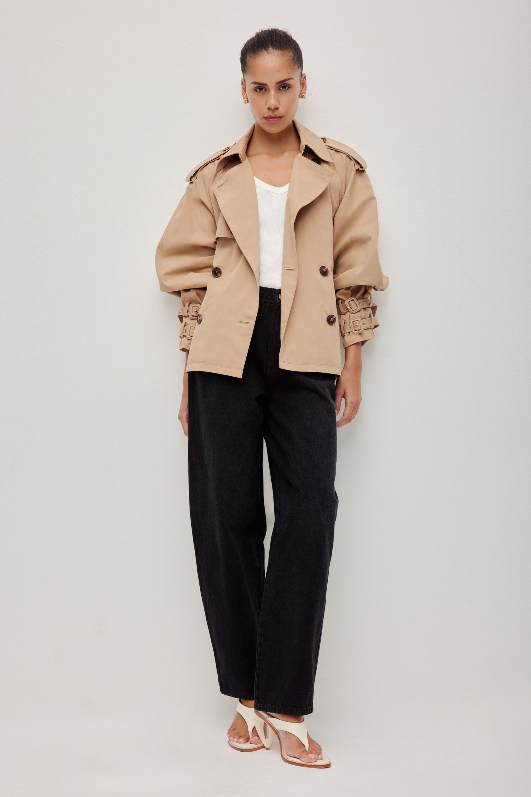 Aje Aston Cropped Trench - Image 1
