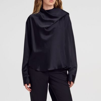 A.L.C. Nadine Silk Draped Top - Image 2