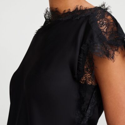 A.L.C. Luna Satin and Lace Top - Image 2