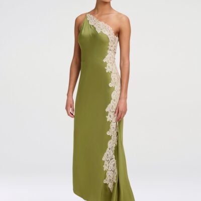 A.L.C. Lou Satin and Lace Midi Dress - Image 1