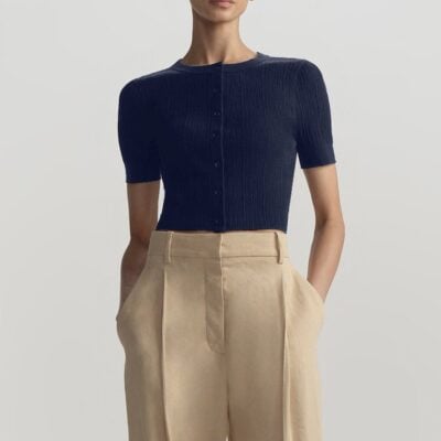A.L.C. Lottie Fine Cotton Cropped Cardigan - Image 1