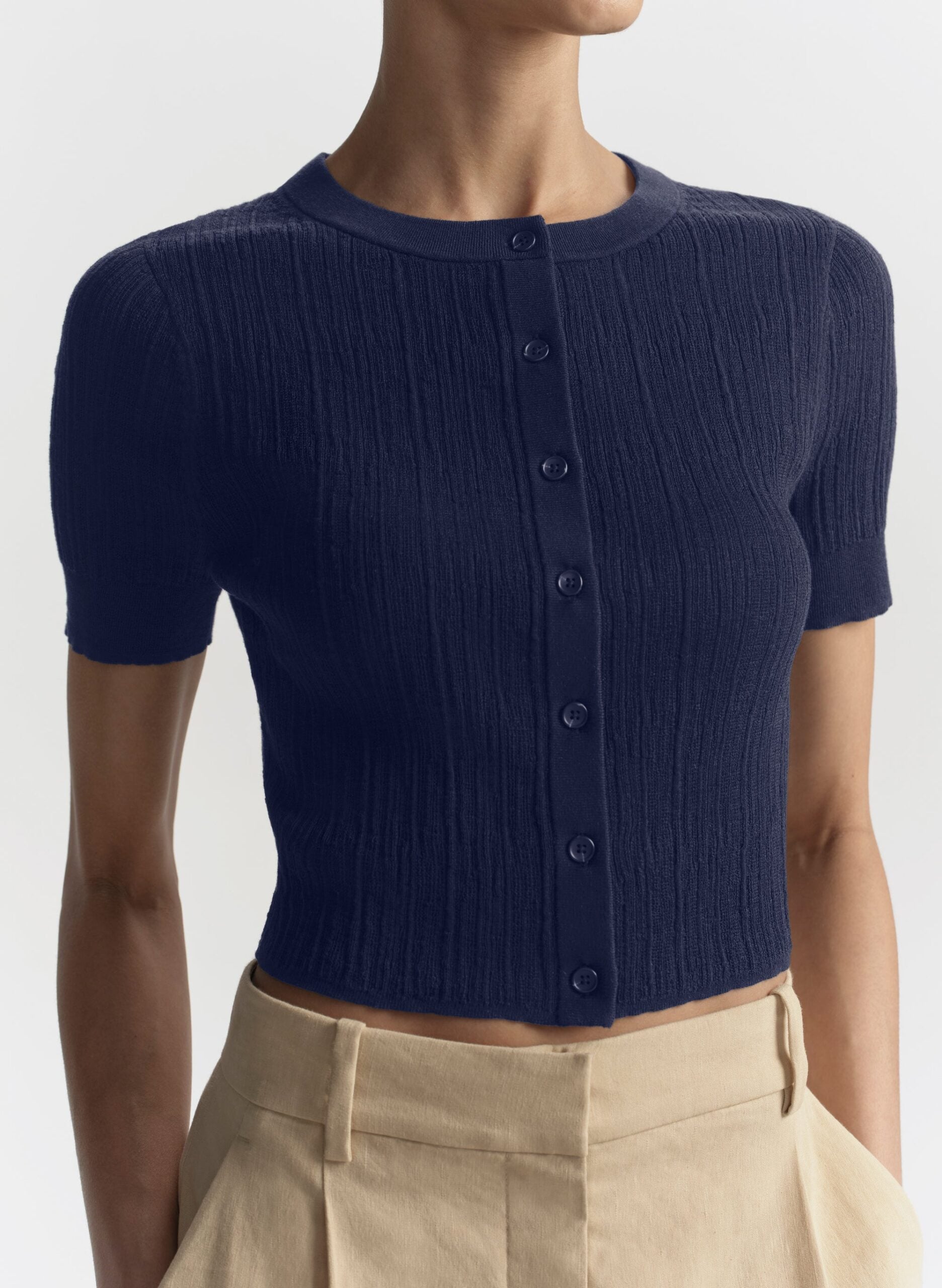 A.L.C. Lottie Fine Cotton Cropped Cardigan - Image 2