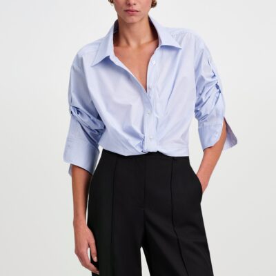 A.L.C. Leo Cropped Cotton Shirt - Image 1