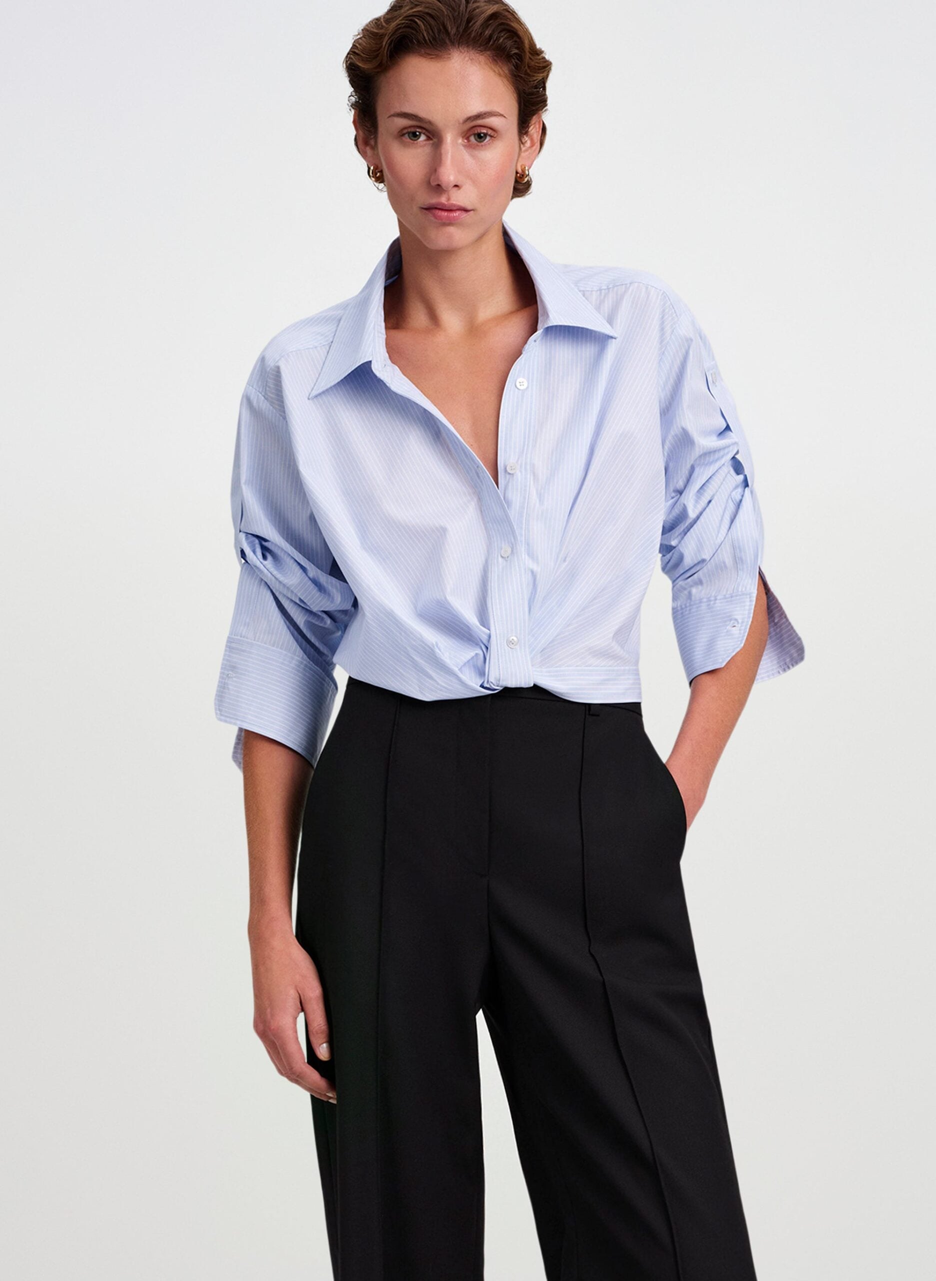 A.L.C. Leo Cropped Cotton Shirt - Image 1