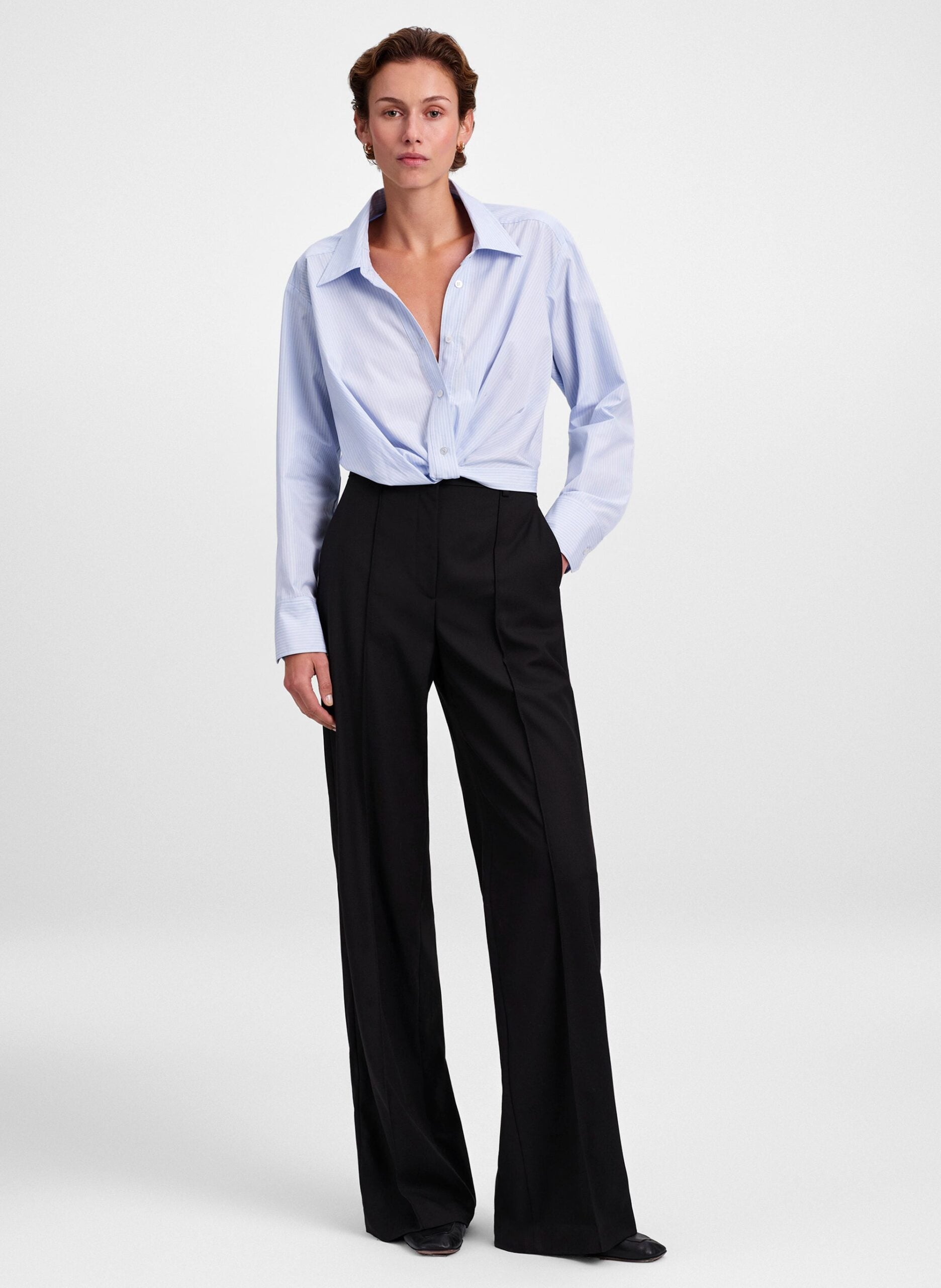 MNALC140926200023027_3 A.L.C. Leo Cropped Cotton Shirt - Image 3