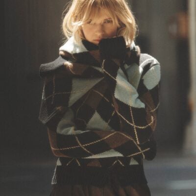 A.L.C. Lennon Argyle Polo Sweater - Image 1