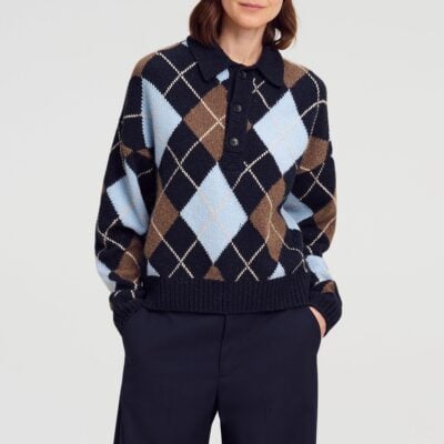 A.L.C. Lennon Argyle Polo Sweater - Image 2